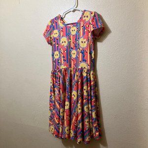 NWT Dot Dot Smile Girl's Multicolor Skull & Crossbones W/Bow Pattern Dress 5/6